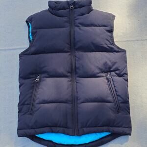 Union Bay Womens Sz S Puffer Vest Navy Zip-Up‎ Duck Down Filled Winter